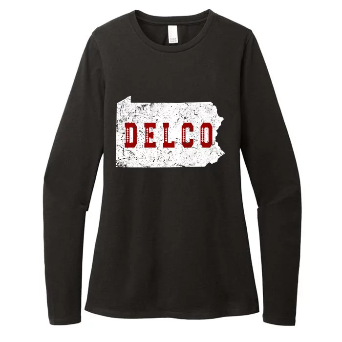 Delco County Football Letter Philadelphia Pennsylvania Lover Cool Gift Womens CVC Long Sleeve Shirt