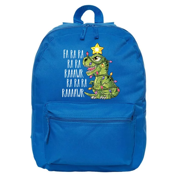 Dinosaur Christmas Gift Fa Ra Ra Rawr Tree Rex Xmas Gift 16 in Basic Backpack