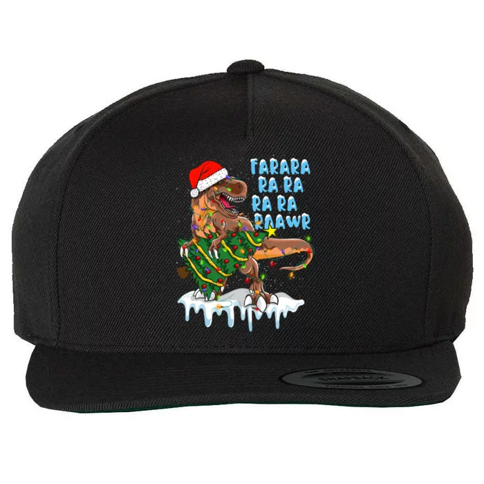 Dinosaur Christmas Gift Fa Ra Rawr Tree Rex Xmas Gift Cute Gift Wool Snapback Cap