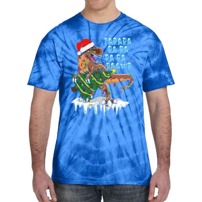 Dinosaur Christmas Gift Fa Ra Rawr Tree Rex Xmas Gift Cute Gift Tie-Dye T-Shirt