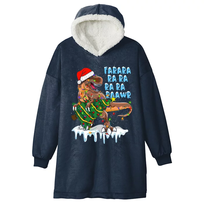 Dinosaur Christmas Gift Fa Ra Rawr Tree Rex Xmas Gift Cute Gift Hooded Wearable Blanket