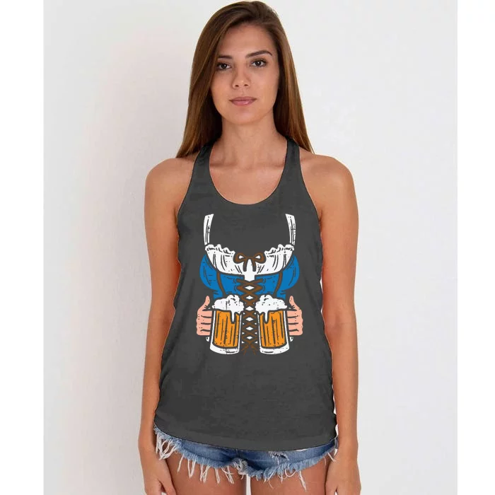 Drindl Costume German Bavarian Oktoberfest Festival Women's Knotted Racerback Tank