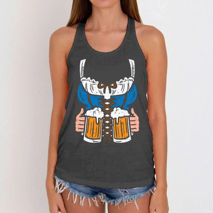 Drindl Costume German Bavarian Oktoberfest Festival Women's Knotted Racerback Tank