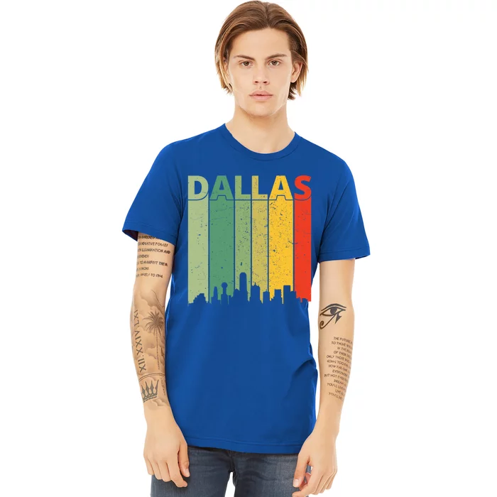 Dallas Cool Gift 80s Vintage Retro Dallas Texas Skyline Gift Premium T-Shirt