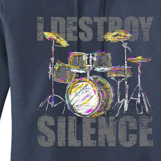 Drums Cute Gift Music Drummer Musical Instrut Gift Women's Pullover Hoodie