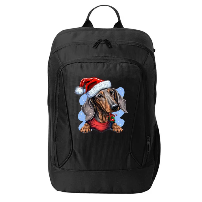 Dachshund Christmas Gift City Backpack