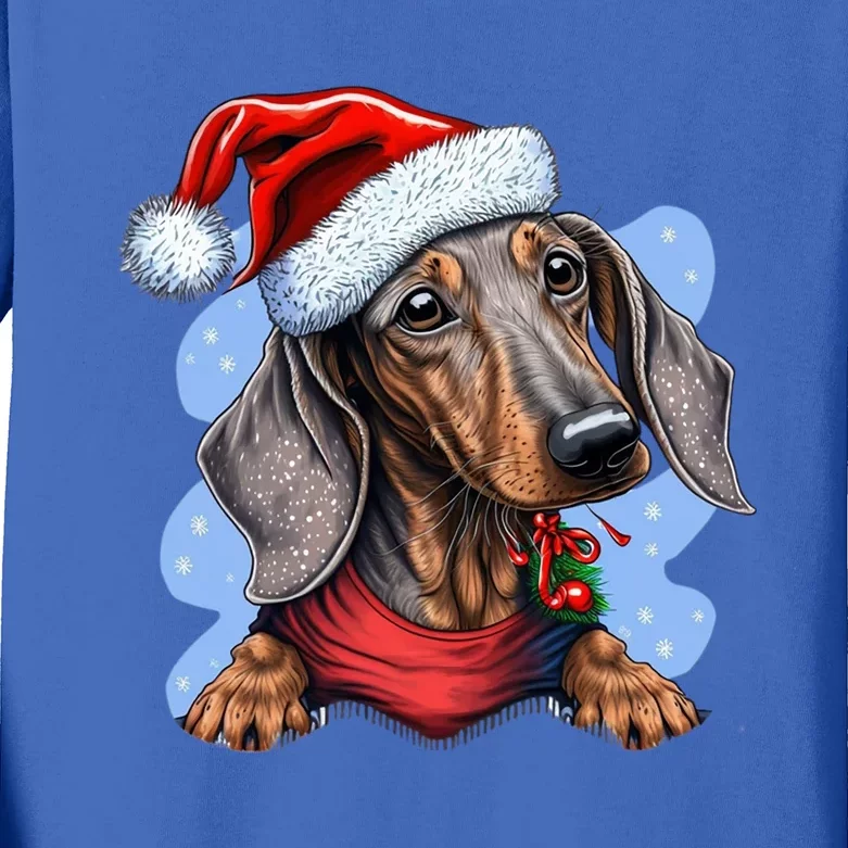 Dachshund Christmas Gift Kids Long Sleeve Shirt