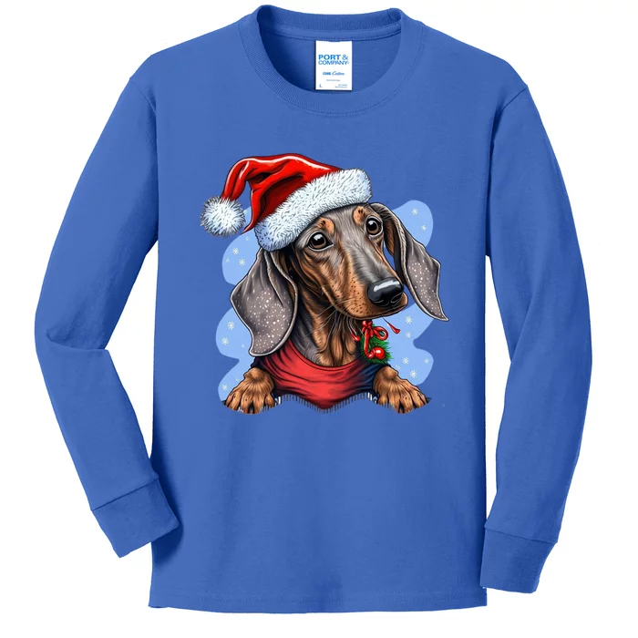 Dachshund Christmas Gift Kids Long Sleeve Shirt