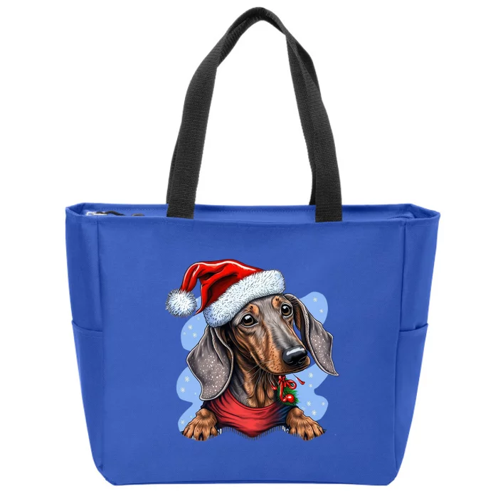 Dachshund Christmas Gift Zip Tote Bag