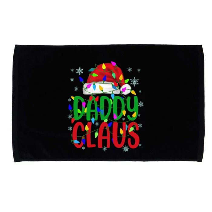 Daddy Claus Gift Christmas Lights Pajama Matching Family Cute Gift Microfiber Hand Towel