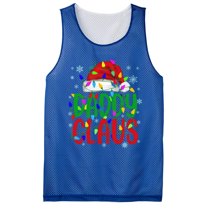 Daddy Claus Gift Christmas Lights Pajama Matching Family Cute Gift Mesh Reversible Basketball Jersey Tank