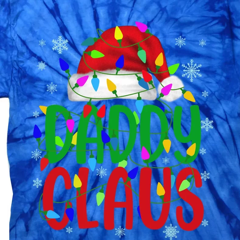 Daddy Claus Gift Christmas Lights Pajama Matching Family Cute Gift Tie-Dye T-Shirt