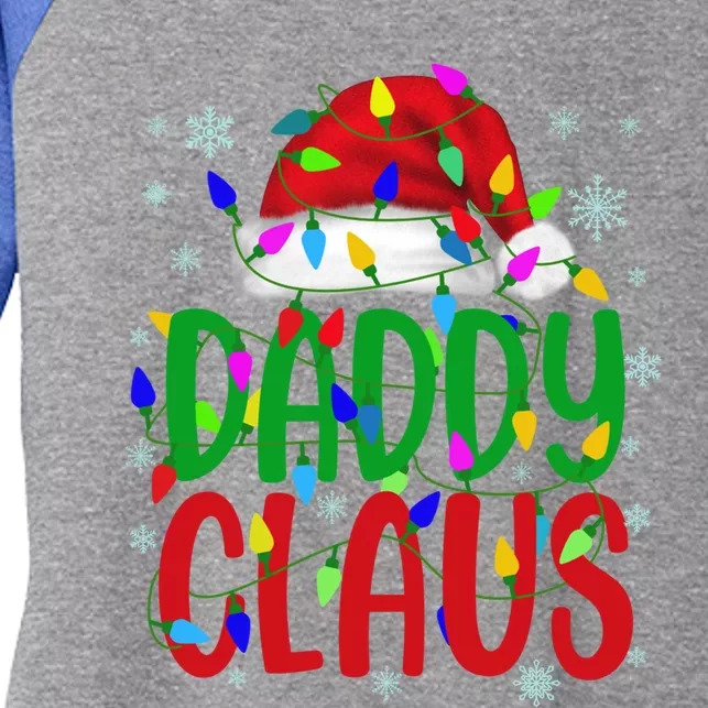 Daddy Claus Gift Christmas Lights Pajama Matching Family Cute Gift Women's Tri-Blend 3/4-Sleeve Raglan Shirt