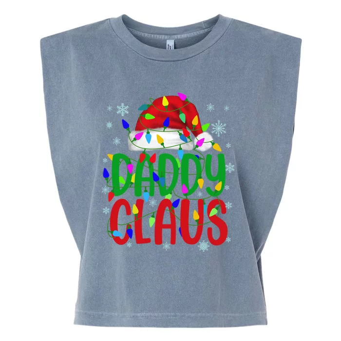 Daddy Claus Gift Christmas Lights Pajama Matching Family Cute Gift Garment-Dyed Women's Muscle Tee