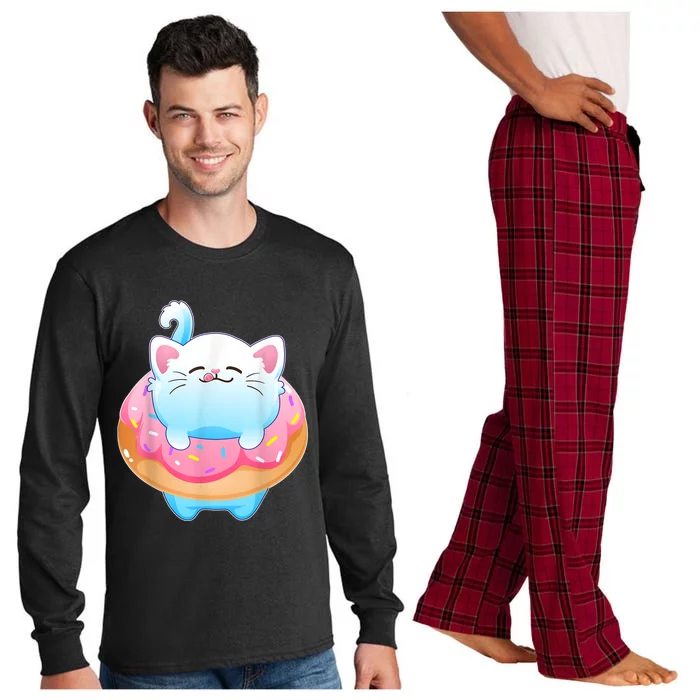 Donut Cat Gifts For Kitty Lovers S Long Sleeve Pajama Set