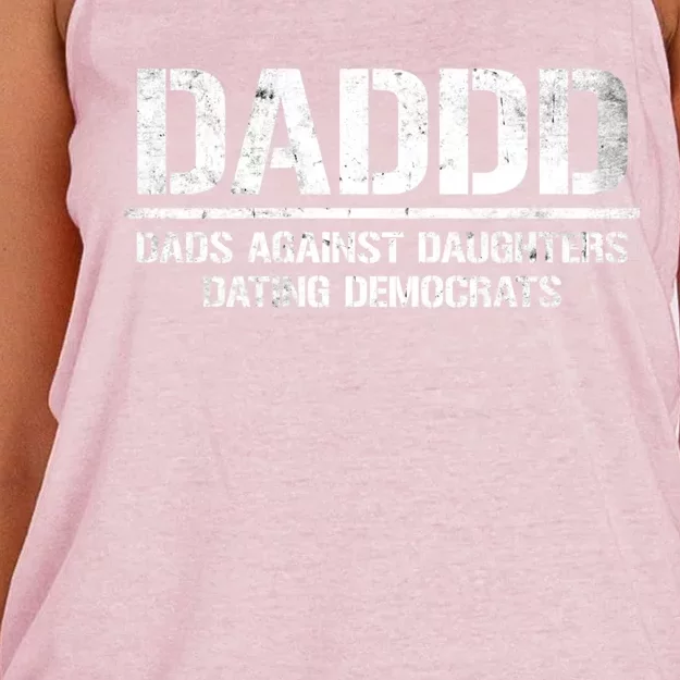 Daddd Cute Gift Dads Against Daughters Dating Democrats Gift Women's Knotted Racerback Tank