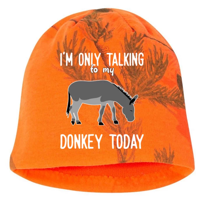 Donkey Cute Gift Only Talking To My Donkey Gift Kati - Camo Knit Beanie