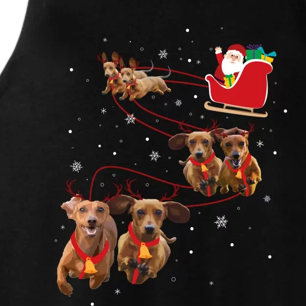 Dachshund Christmas Gift Ladies Tri-Blend Wicking Tank