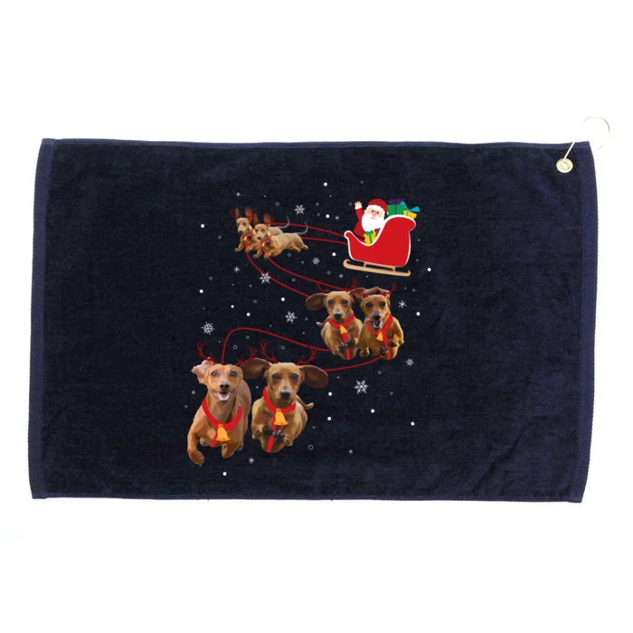 Dachshund Christmas Gift Grommeted Golf Towel