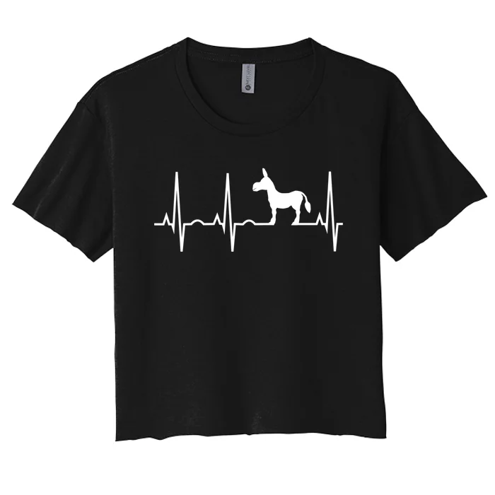 Donkey Cute Gift Donkey Heartbeat Hooded Cute Gift Women's Crop Top Tee