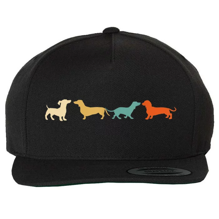 Dachshund Cute Gift Vintage Retro Wiener Dog Tee Gift Wool Snapback Cap