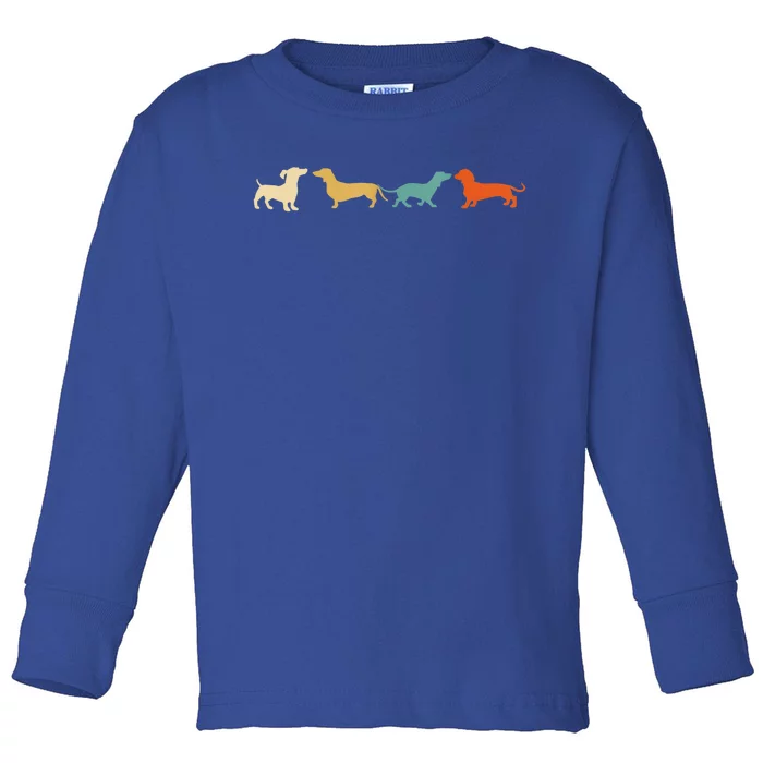 Dachshund Cute Gift Vintage Retro Wiener Dog Tee Gift Toddler Long Sleeve Shirt