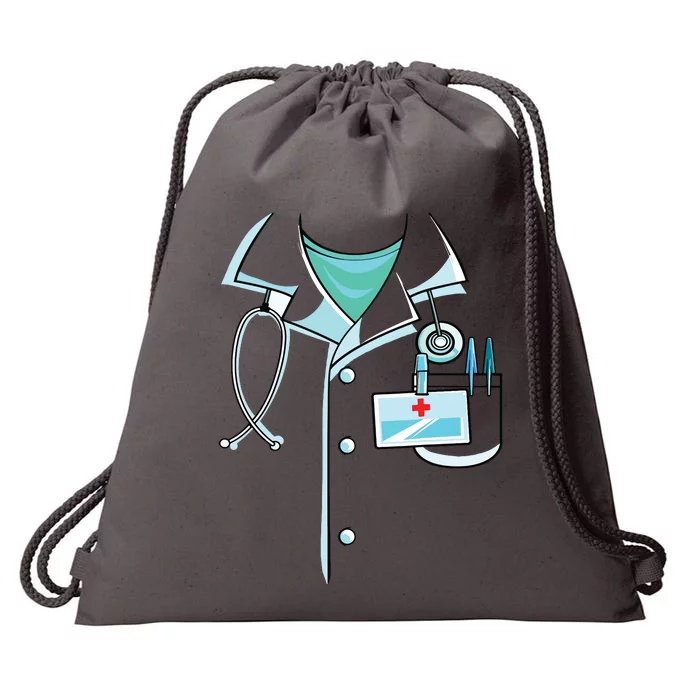 Doctor Costume Halloween White Lab Coat Men Women Drawstring Bag