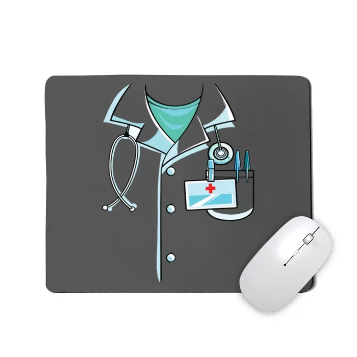 Doctor Costume Halloween White Lab Coat Men Women Mousepad