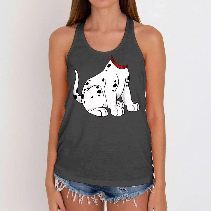 Dalmatian Costume Halloween Dog Women's Knotted Racerback Tank