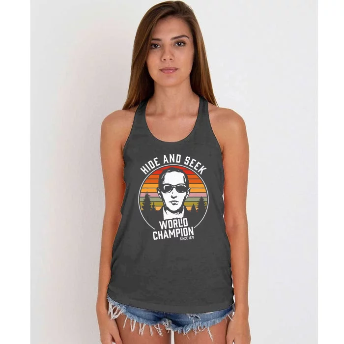 DB Cooper Hide And Seek World Champion Women's Knotted Racerback Tank