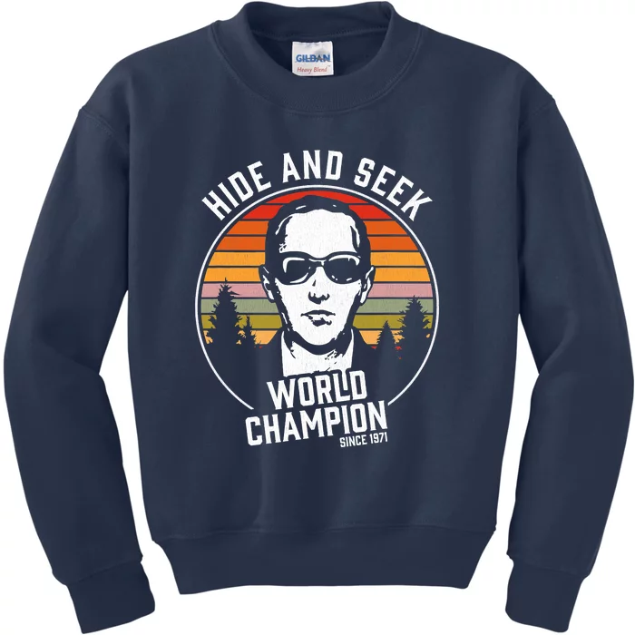 DB Cooper Hide And Seek World Champion Kids Sweatshirt