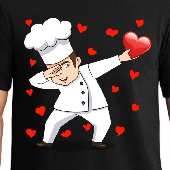 Dabbing Chef Heart Love Valentines Day Cooking Lovers Gift Pajama Set