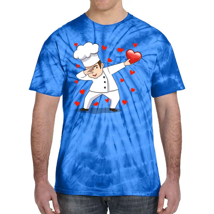 Dabbing Chef Heart Love Valentines Day Cooking Lovers Gift Tie-Dye T-Shirt