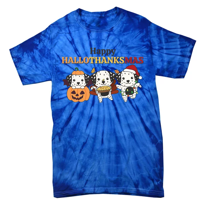 Dalmatian Christmas Halloween Costume Happy Hallothanksmas Meaningful Gift Tie-Dye T-Shirt