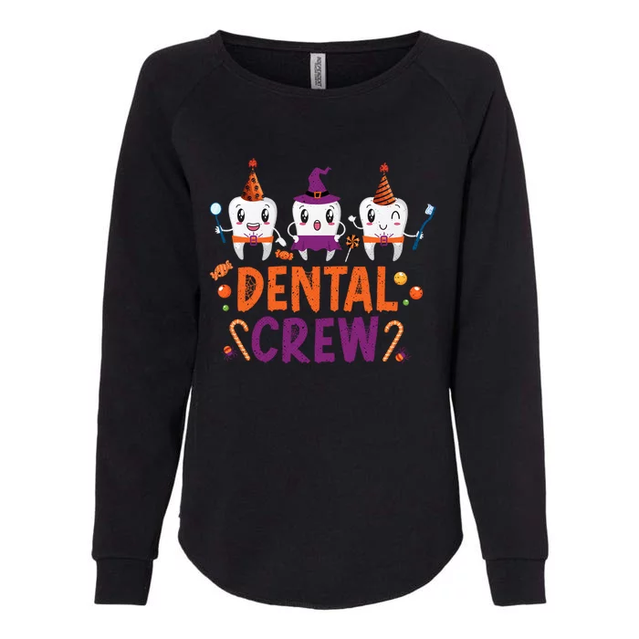 Dental Crew Halloweeen Orthodontics Spooky Dentists Gift Womens California Wash Sweatshirt