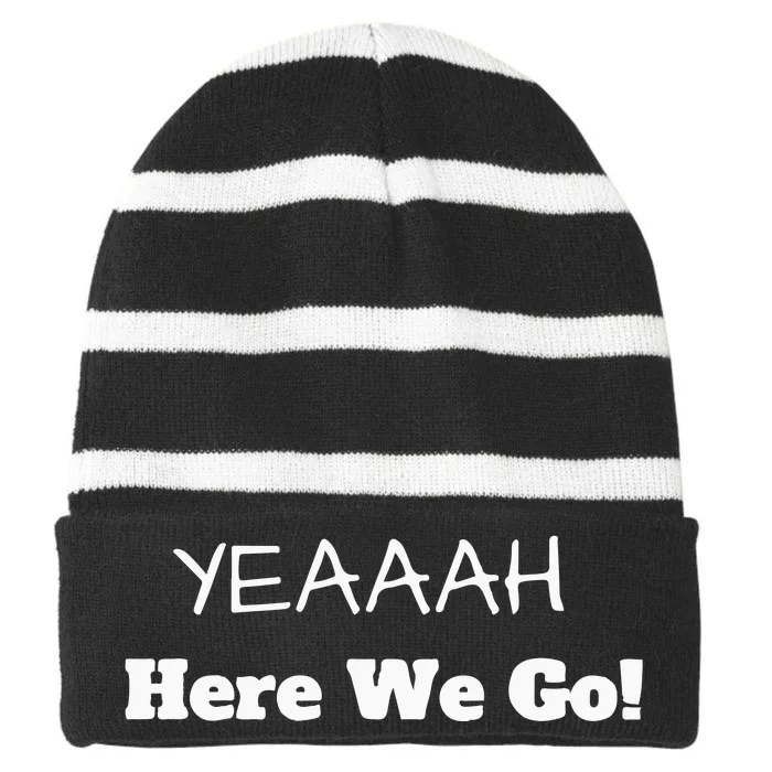 Dallas Cowboy Here We Go Football Striped Beanie with Solid Band