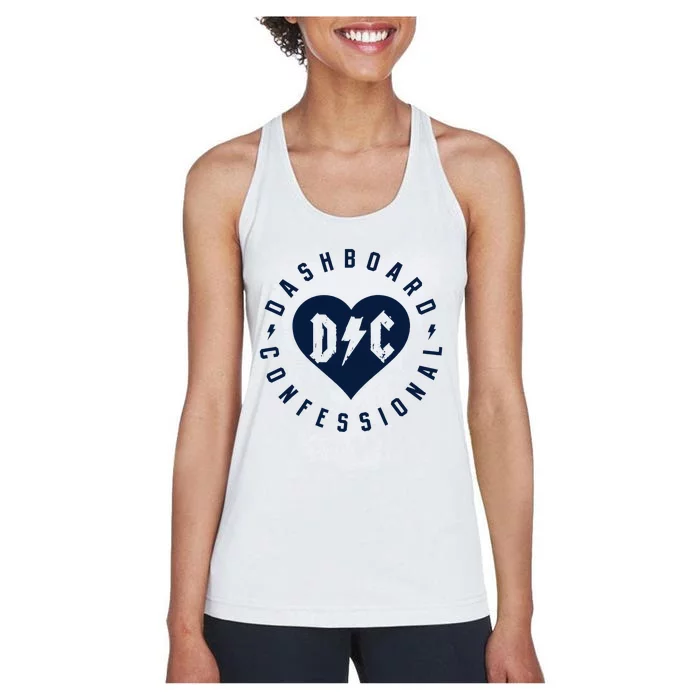 Dashboard Confessional Heart Badge Women's Racerback Tank