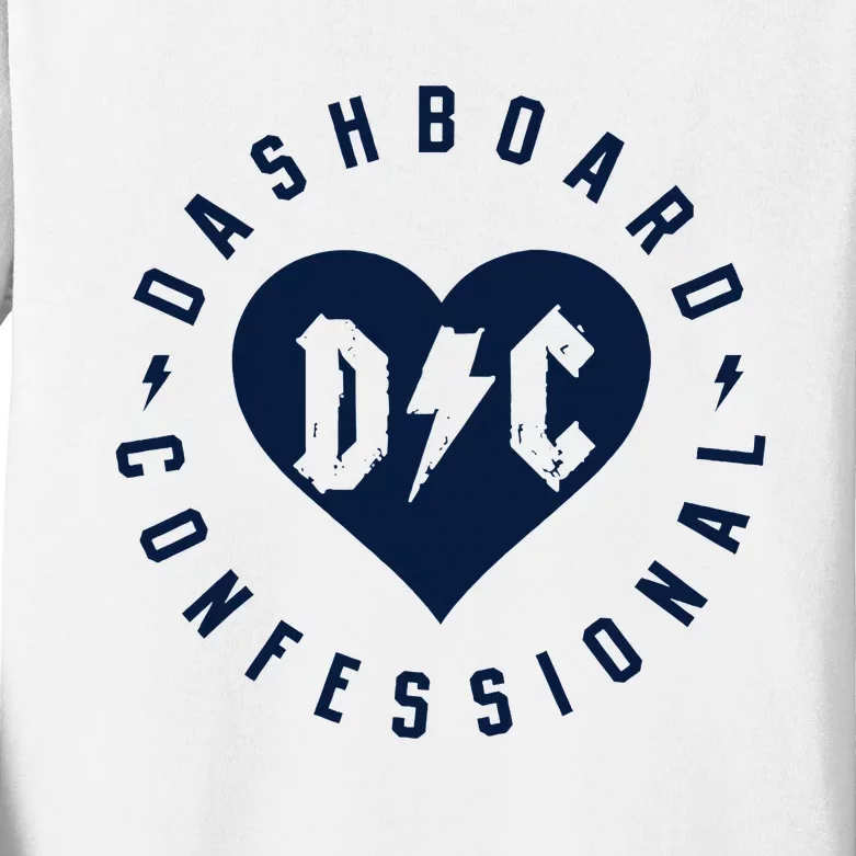 Dashboard Confessional Heart Badge Kids Long Sleeve Shirt