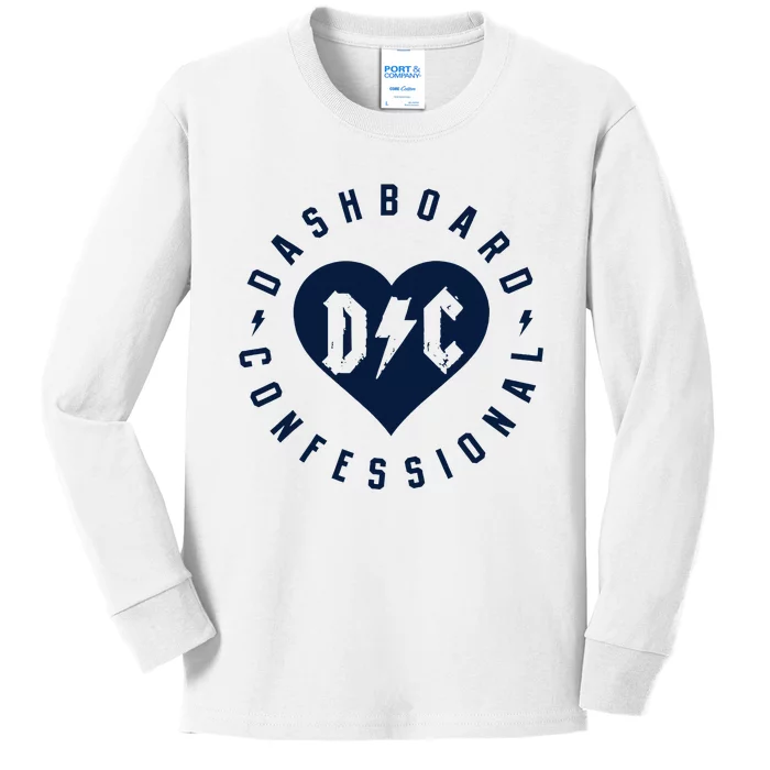 Dashboard Confessional Heart Badge Kids Long Sleeve Shirt