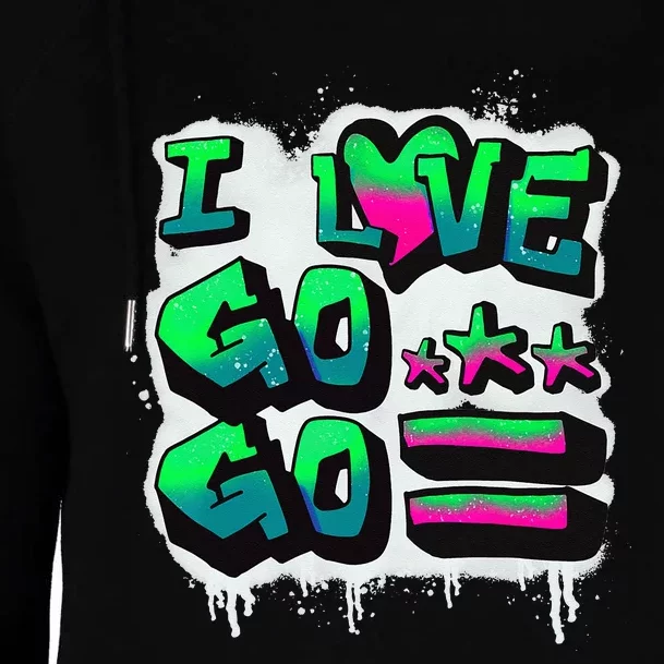 D C I Love Go Go Music Gift For Kids And Adults Womens Funnel Neck Pullover Hood