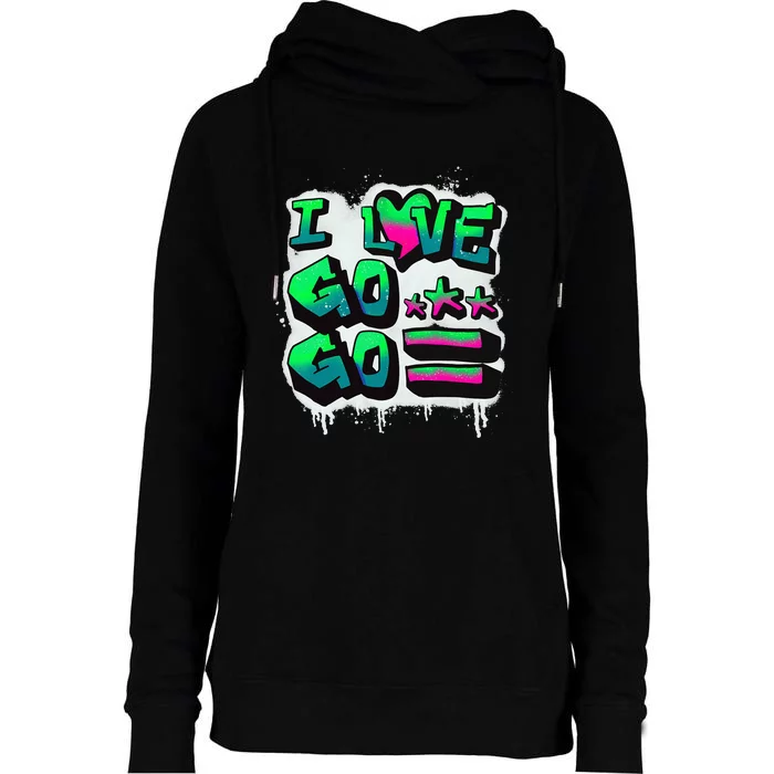 D C I Love Go Go Music Gift For Kids And Adults Womens Funnel Neck Pullover Hood