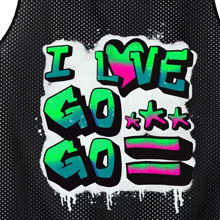 D C I Love Go Go Music Gift For Kids And Adults Mesh Reversible Basketball Jersey Tank