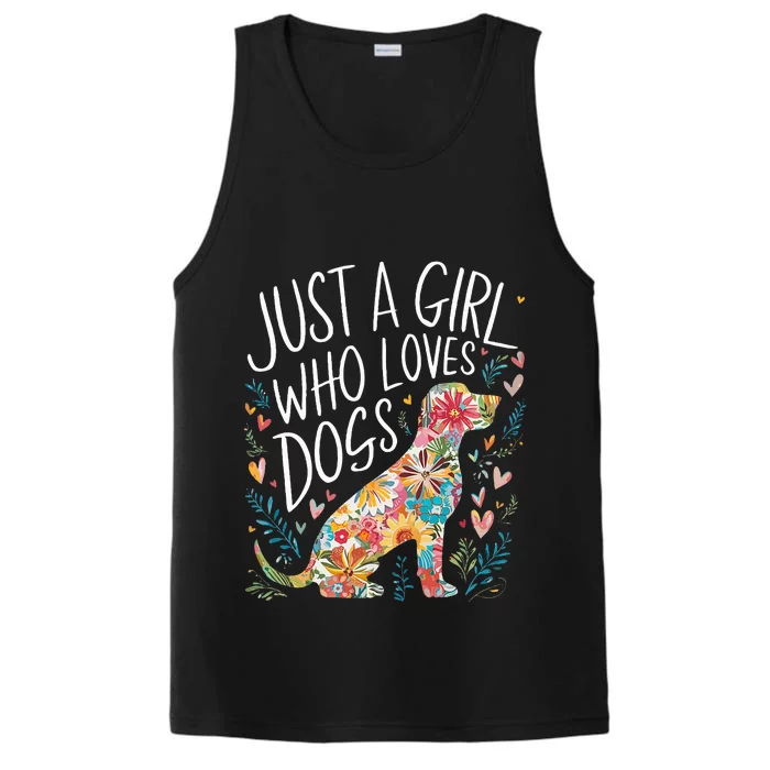 Dog Cute Just A Girl Who Loves Dogs Performance Tank