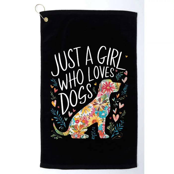 Dog Cute Just A Girl Who Loves Dogs Platinum Collection Golf Towel