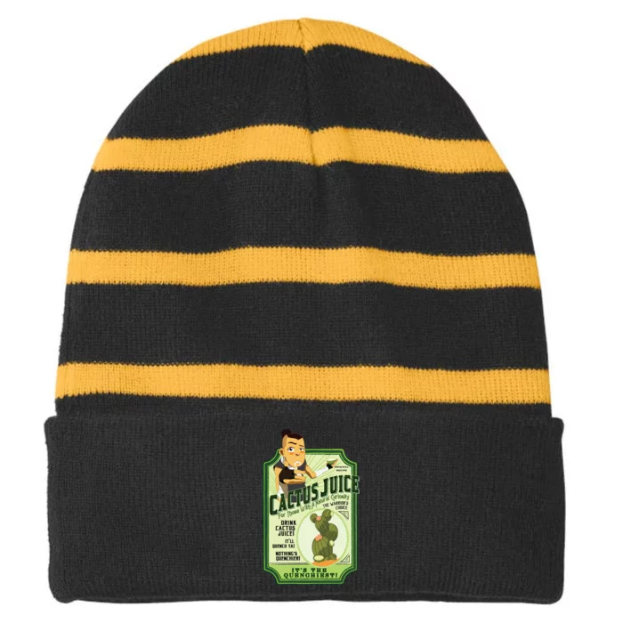 Drink Cactus Juice Striped Beanie with Solid Band