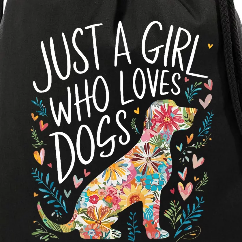 Dog Cute Just A Girl Who Loves Dogs Drawstring Bag