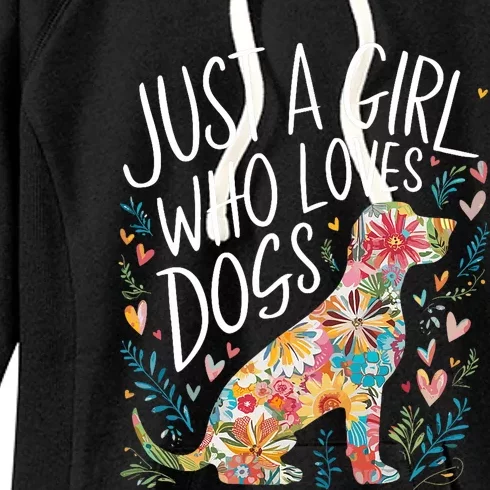 Dog Cute Just A Girl Who Loves Dogs Women's Fleece Hoodie