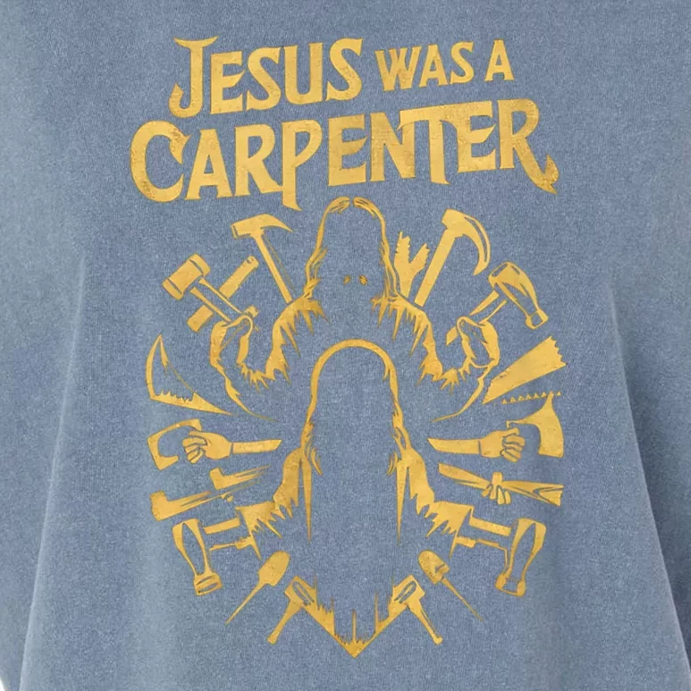 Divine Craftsman: Jesus Was A Carpenter Garment-Dyed Women's Muscle Tee