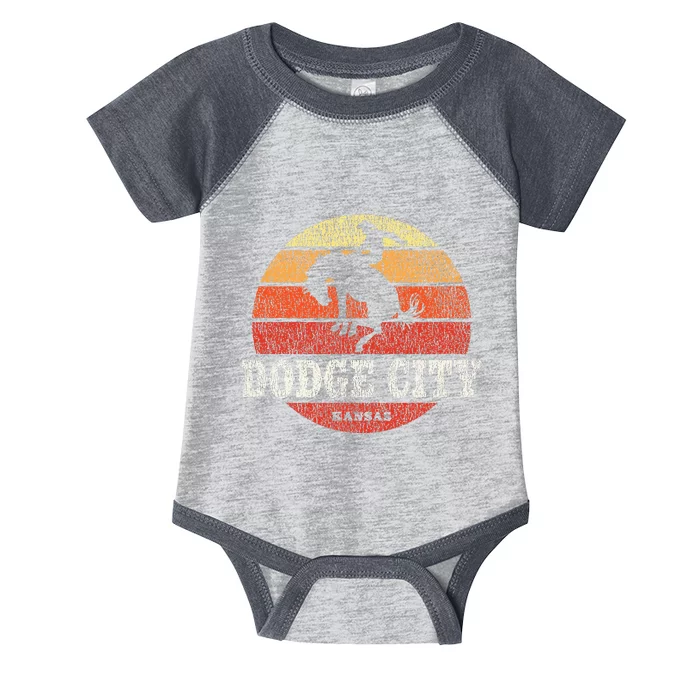 Dodge City Ks Vintage Country Western Retro Infant Baby Jersey Bodysuit