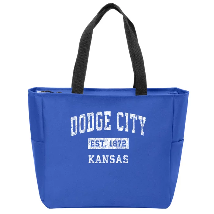 Dodge City Kansas Ks Vintage Sports Zip Tote Bag